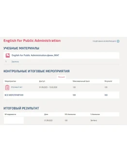 English for Public Administration.Тест Синергия/МТИ English for Public Administration.Тест Синергия/МТИ