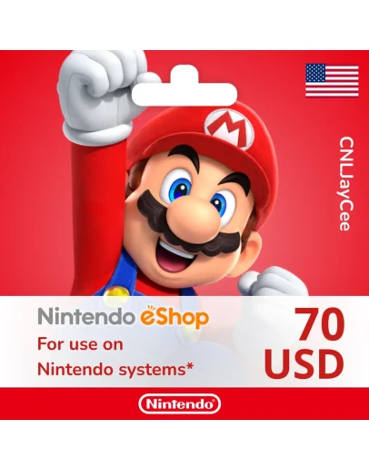 24/7 АВТО Nintendo eShop 70 USD (подарочная карта)