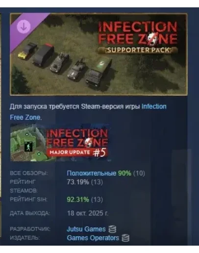Infection Free Zone - Supporter Pack STEAM РОССИЯ