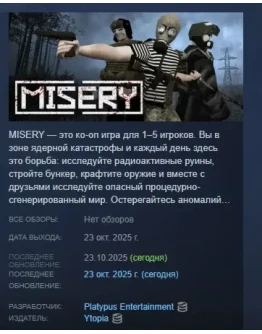 MISERY АВТОДОСТАВКА STEAM РОССИЯ