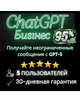 ChatGPT Plus, Team, Business 5 пользователей частный