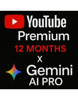 YOUTUBE PREMIUM 12 МЕСЯЦЕВ ИНДИВИДУАЛЬНАЯ (+GEMINI PRO)