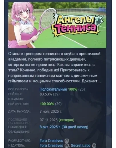 Ангелы Тенниса АВТОДОСТАВКА STEAM РОССИЯ