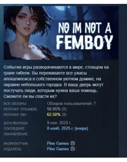 No, I'm not a Femboy АВТОДОСТАВКА STEAM РОССИЯ