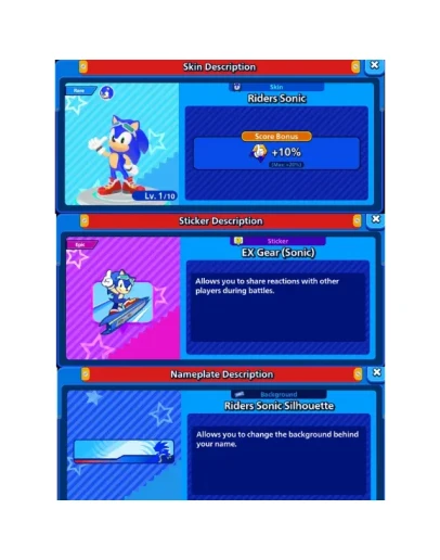 Sonic rumble Riders sonic pack Android, iOS, PC DLC