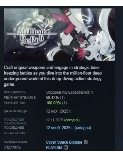 Million Depth АВТОДОСТАВКА STEAM РОССИЯ