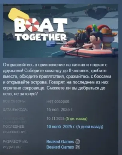 Boat Together АВТОДОСТАВКА STEAM РОССИЯ