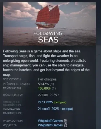 Following Seas АВТОДОСТАВКА STEAM РОССИЯ