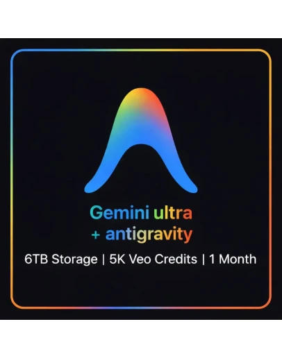 Gemini Ultra + Antigravity 5000 кредитов 6 ТБ хранилища 1 месяц1Год