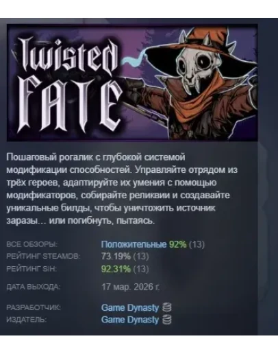 Twisted Fate АВТОДОСТАВКА STEAM РОССИЯ