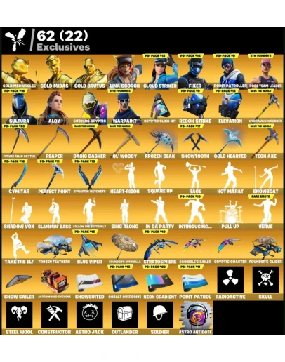 FN OG STW (ALL PLATFORMS) 100 skins +