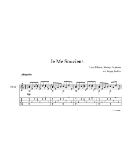 Je Me Souviens (Лара Фабиан) ноты для гитары