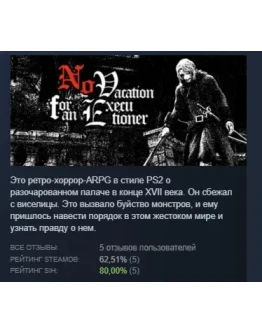 No Vacation for an Executioner АВТОДОСТАВКА STEAM РОССИЯ
