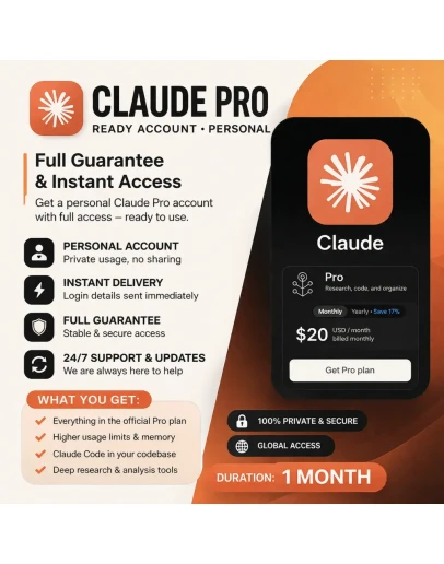 Персональный аккаунт Claude Pro с полной гарантией.
