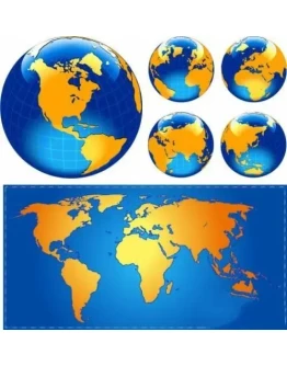 Векторные глобусы и карты мира + БОНУС