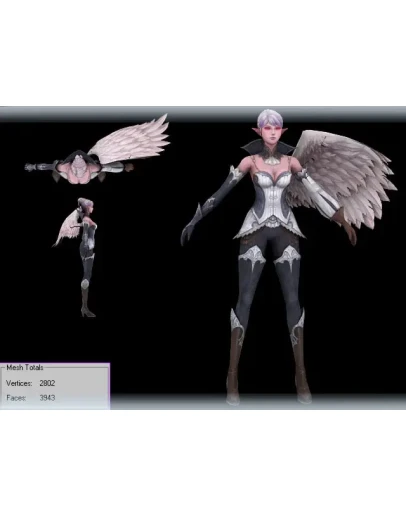 3D модель Lineage 2 Kamael - woman - Без брони