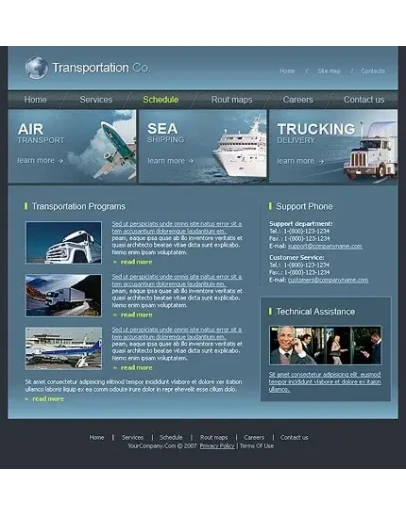 Flash-сайт (полностью во флэше) на тему перевозки 13586