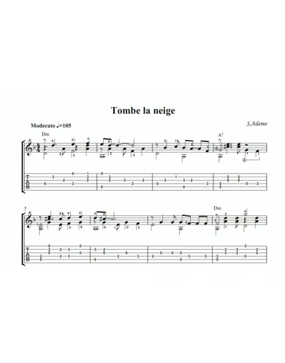 S.Adamo - Tombe la neige (С.Адамо - Падает снег) ноты