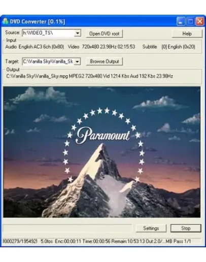 DVD Converter в AVI, MPEG и др.