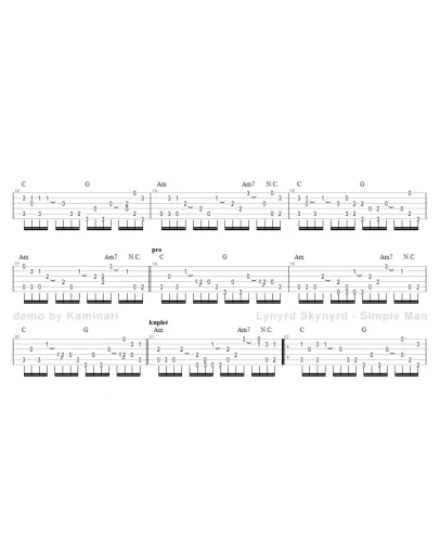 Ноты для гитары! Lynyrd Skynyrd Simple Man